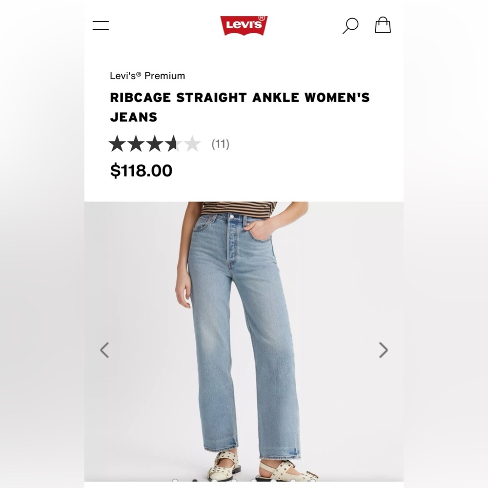 Levi’s Ribcage straight ankle jeans